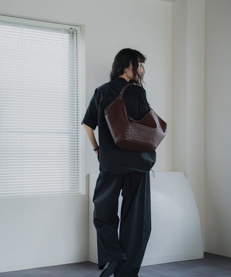 LEATHER MESH TOTE BAG