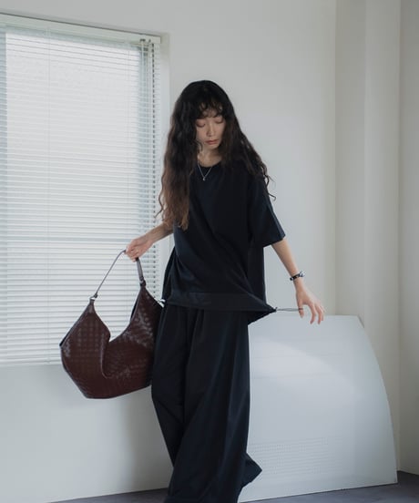 LEATHER MESH TOTE BAG