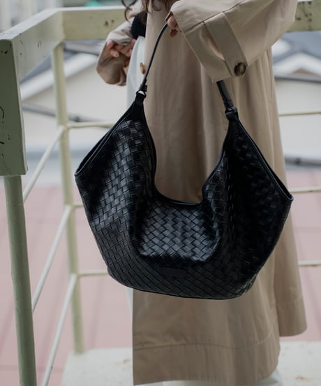 LEATHER MESH TOTE BAG
