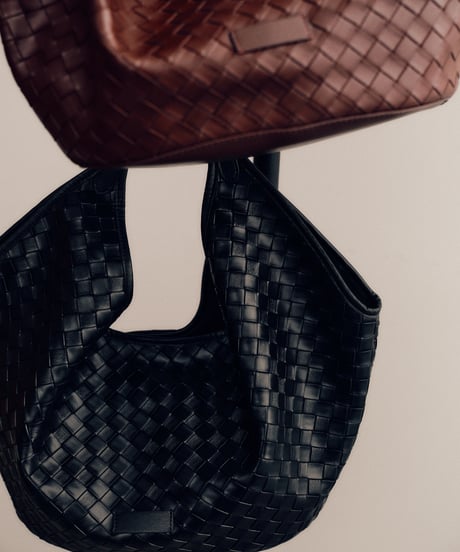 LEATHER MESH TOTE BAG