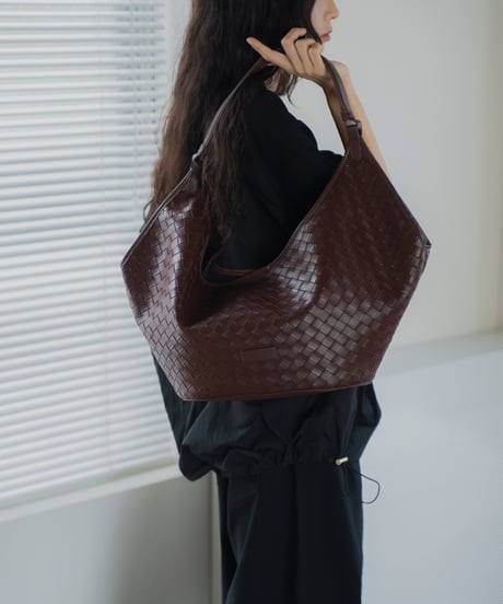 LEATHER MESH TOTE BAG