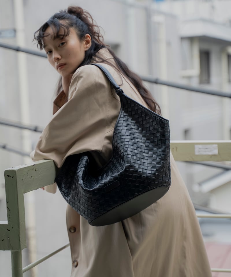 LEATHER MESH TOTE BAG | JISTORY