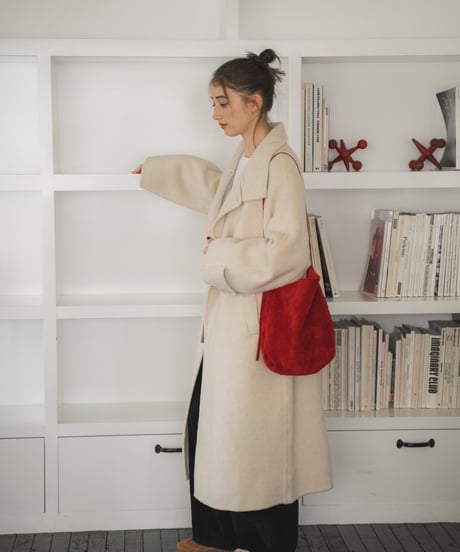 SUEDE DRAWSTRING SHOULDER BAG