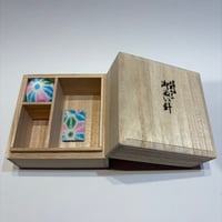 宝石箱型お裁縫箱　青系