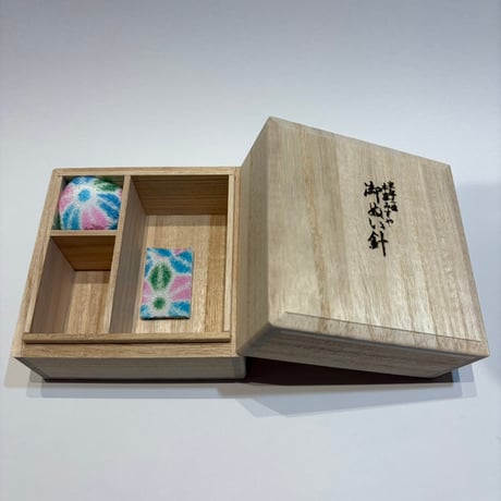 宝石箱型お裁縫箱　青系