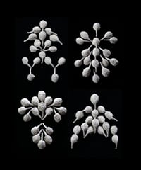 1) 花道　17個組  幅2~3/縦4~5cm/1個（素材：陶）さらし布付き