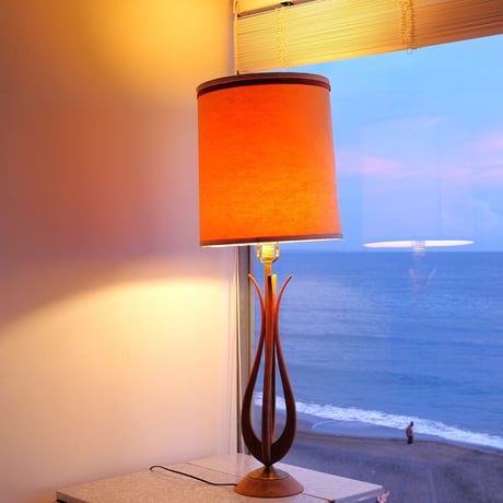 50s Wood floor lamp