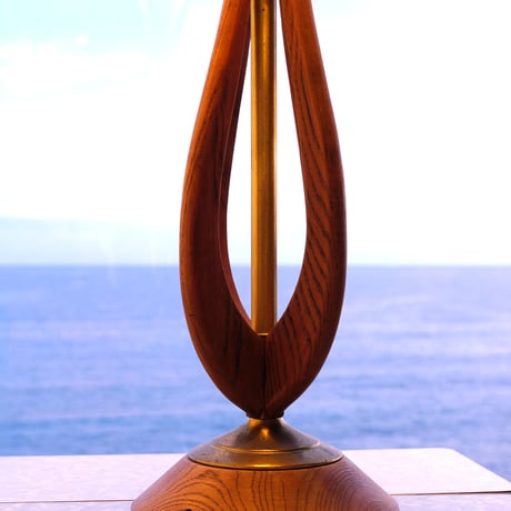 50s Wood floor lamp