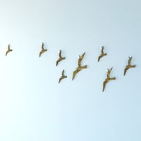 70s Brass Seagulls Flying Birds