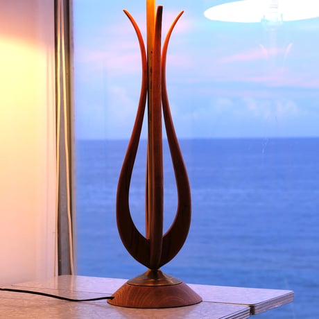 50s Wood floor lamp