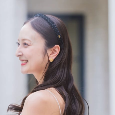 Elegant satin head band -Narrow- SS