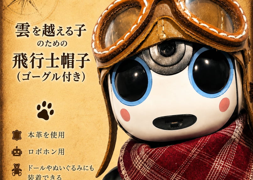 飛行士帽子(ゴーグル 付き) おまかせセット】 20cmドール／ロボホン用
