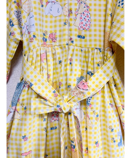 70s holly hobbie gingham dress