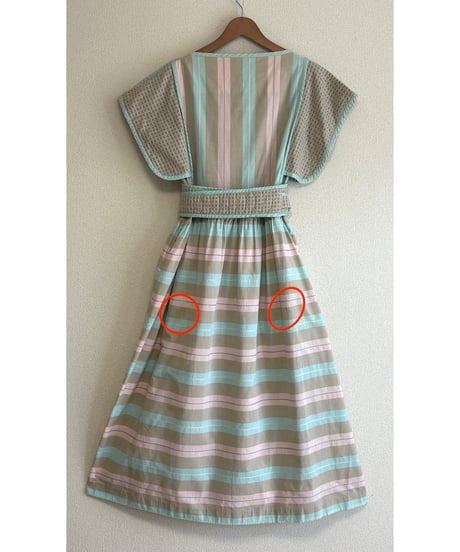 80s pastel stripe Jeanne marc cotton dress