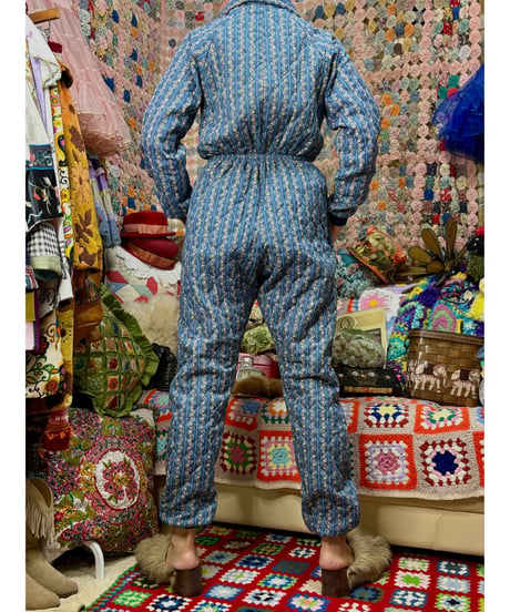 flower quilting jump suit