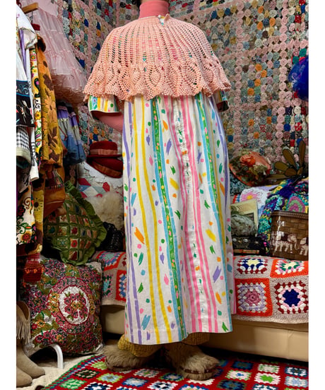 80s colorful paint print dress