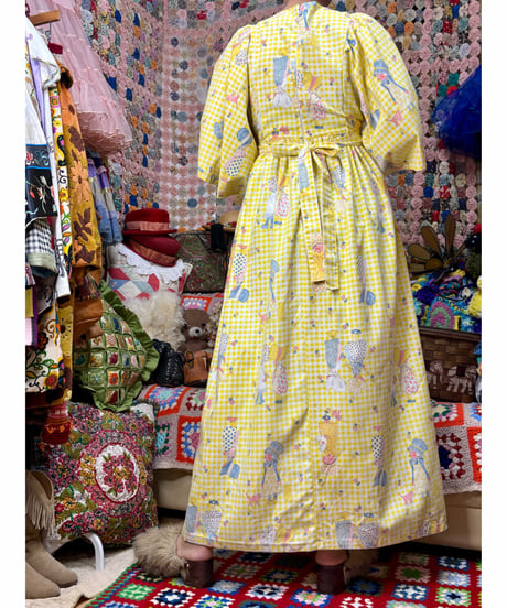 70s holly hobbie gingham dress