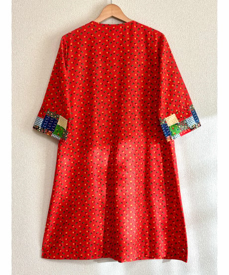 70s patchwork patch mini dress
