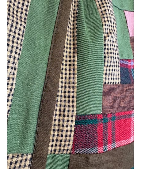 80-90s eddie bauer patchwork skirt