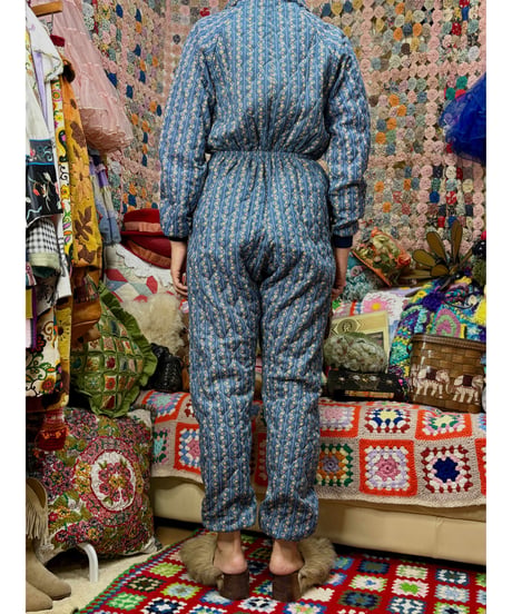 flower quilting jump suit