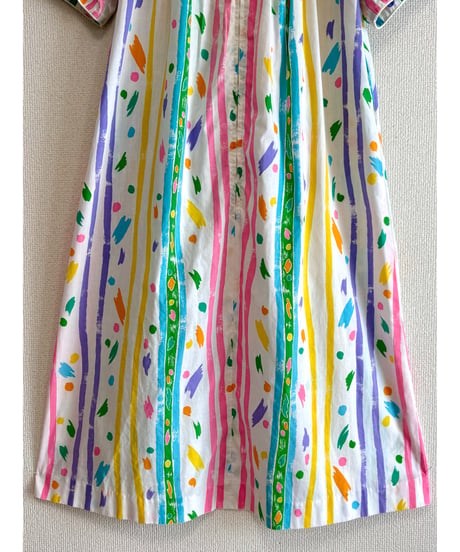 80s colorful paint print dress