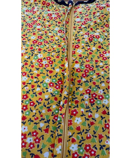 70s young innocent flower cotton dress
