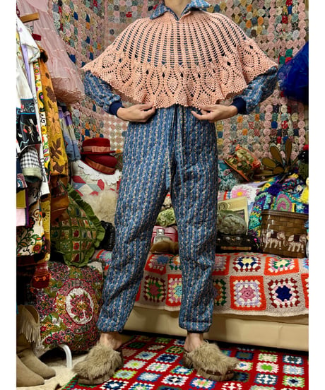 flower quilting jump suit