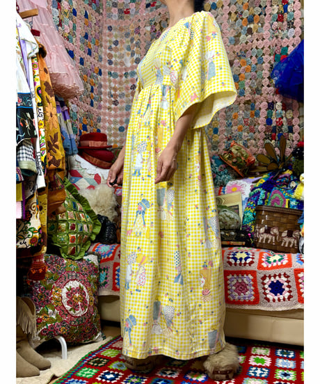 70s holly hobbie gingham dress
