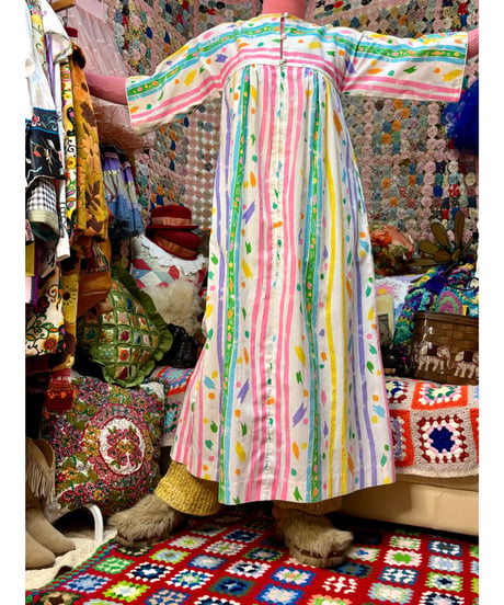 80s colorful paint print dress