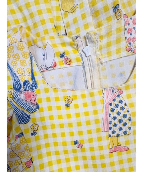 70s holly hobbie gingham dress