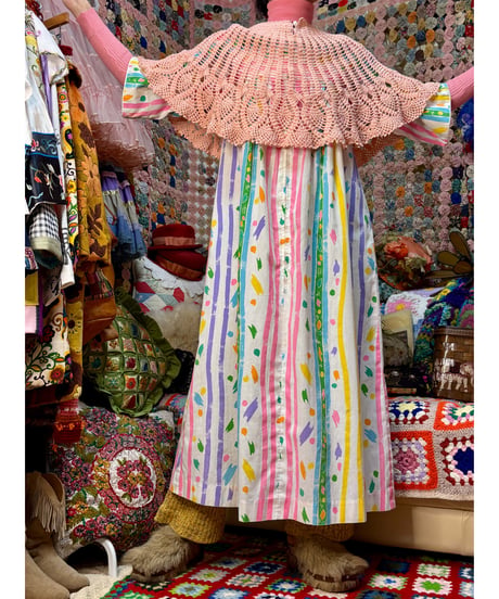 80s colorful paint print dress
