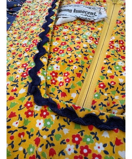 70s young innocent flower cotton dress