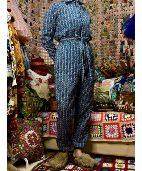 flower quilting jump suit
