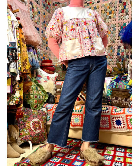 70s puff sleeve smock