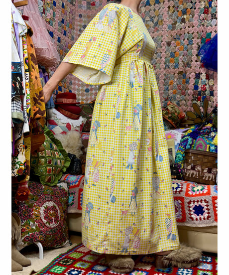 70s holly hobbie gingham dress