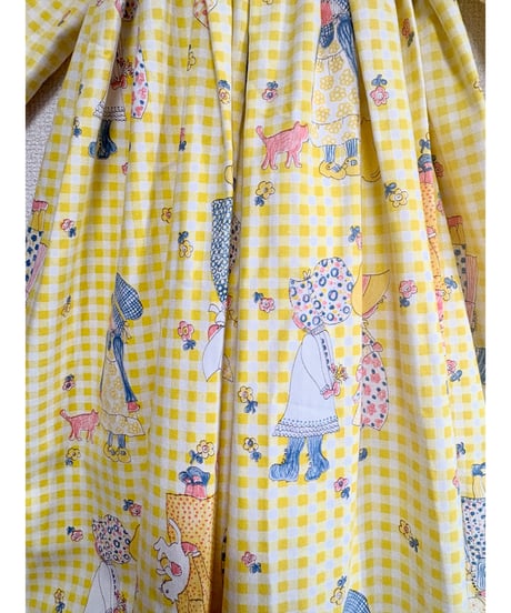 70s holly hobbie gingham dress
