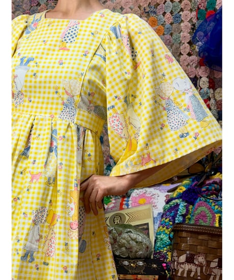 70s holly hobbie gingham dress
