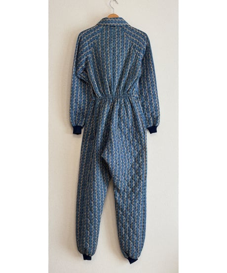 flower quilting jump suit
