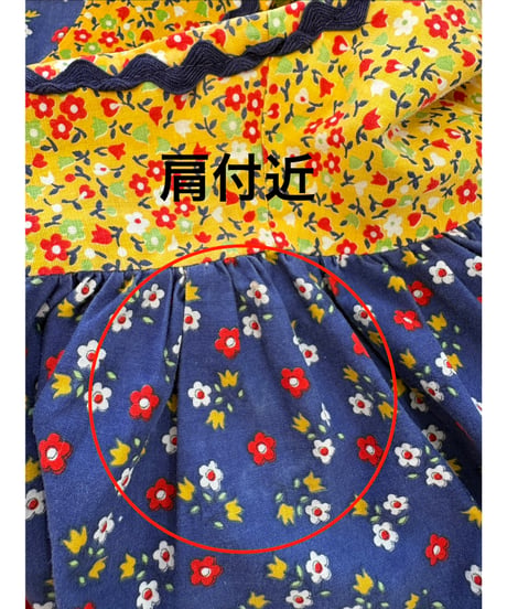 70s young innocent flower cotton dress