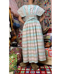 80s pastel stripe Jeanne marc cotton dress