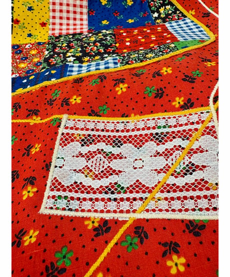 70s patchwork patch mini dress