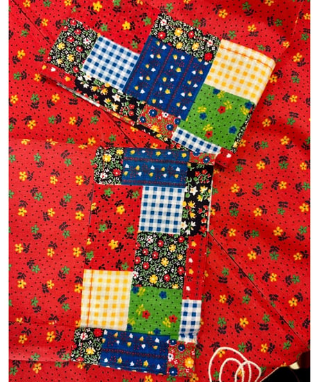 70s patchwork patch mini dress
