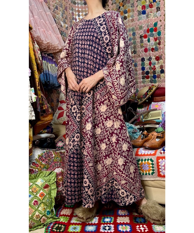 70s pakistan cotton dress | Quilt