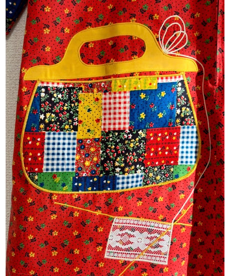 70s patchwork patch mini dress