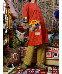 70s patchwork patch mini dress