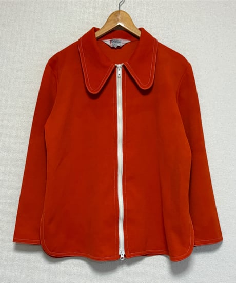 70-80s "Spiegel" polyester zip-up top & pants 2pcs