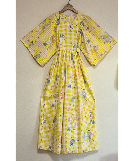 70s holly hobbie gingham dress