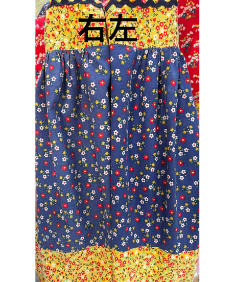 70s young innocent flower cotton dress