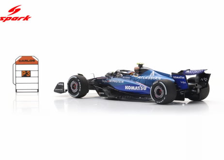 Spark 1/43 (S9683) Atlassian Williams FW47 #55 3rd Qatar GP 2025 Carlos Sainz (with pit board)