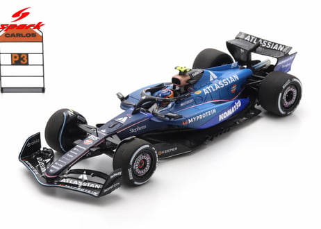 Spark 1/43 (S9683) Atlassian Williams FW47 #55 3rd Qatar GP 2025 Carlos Sainz (with pit board)